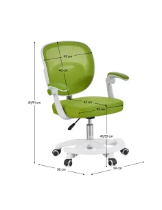 Scaun pivotant TRIXI TYP 2, birou, 59x50x81-91 cm, plasă și plastic, KONDELA | MobilaOK 2