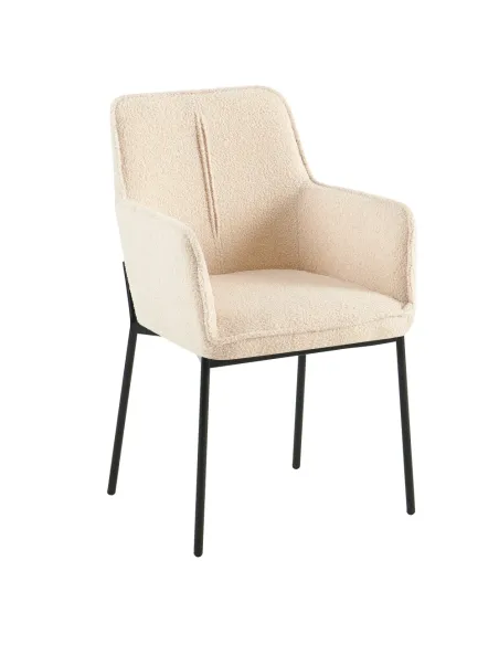 Scaun REMOND, living/birou, 55x60x90 cm, Tesătură Bouclé / Metal | MobilaOK