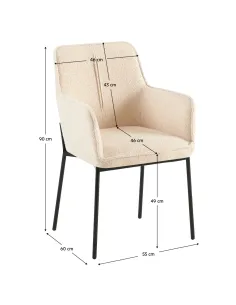 Scaun REMOND, living/birou, 55x60x90 cm, Tesătură Bouclé / Metal | MobilaOK 2