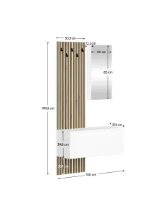 Set Hol, REBEKA, hol, 100x37.1x195.5 cm, PAL melaminat și sticlă | MobilaOK 2