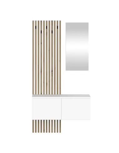 Set Hol, REBEKA, hol, 100x37.1x195.5 cm, PAL melaminat și sticlă | MobilaOK