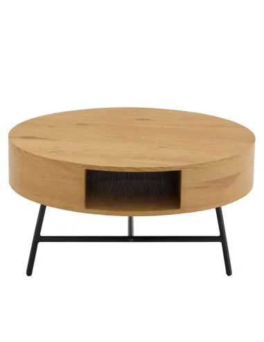 Măsuță de cafea TARMON living, Ø80x42 cm, MDF înfoliat și metal | MobilaOK