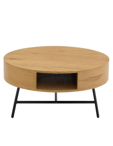 Măsuță de cafea TARMON living, Ø80x42 cm, MDF înfoliat și metal | MobilaOK
