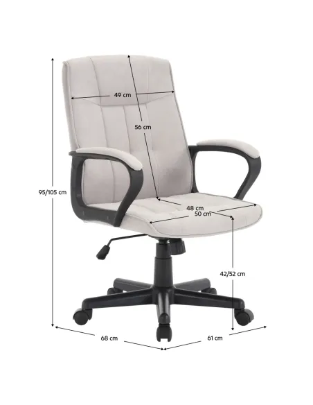 Scaun de birou, LANDIS, birou, 61x68x95-105 cm, ţesătură/plastic | MobilaOK
