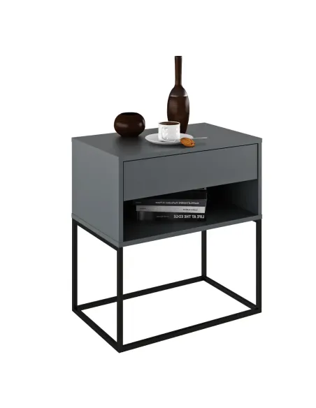 Noptieră ARTI TYP 2, dormitor, 60x38.4x65 cm, PAL melaminat/metal | MobilaOK