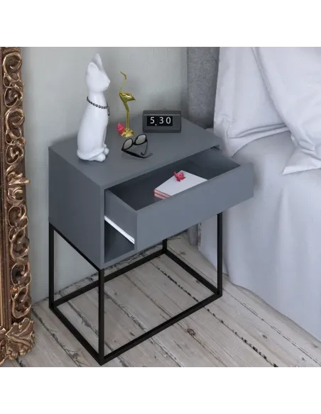 Noptieră ARTI TYP 2, dormitor, 60x38.4x65 cm, PAL melaminat/metal | MobilaOK