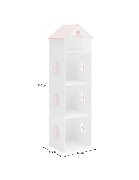 Bibliotecă KONDELA pentru copii, cameră copii, 42x35x140 cm, MDF | MobilaOK