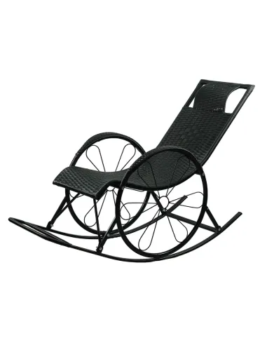Scaun Balansoar ROKIN, terasă/balcon, 149x51.5x90 cm, ratan tehnic/metal | MobilaOK