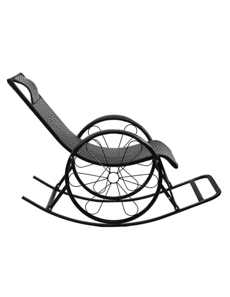Scaun Balansoar ROKIN, terasă/balcon, 149x51.5x90 cm, ratan tehnic/metal | MobilaOK