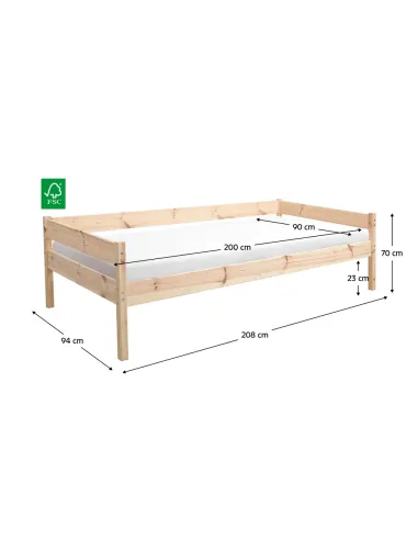 Pat BENY, dormitor, 90x200 cm, molid natural | MobilaOK