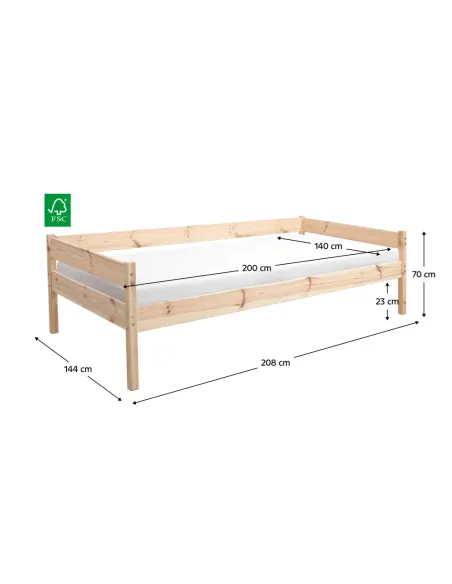 Pat, BENY, dormitor, 140x200 cm, molid natural | MobilaOK