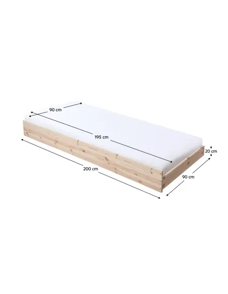 Pat, BENY, dormitor, 90x195 cm, molid natural | MobilaOK
