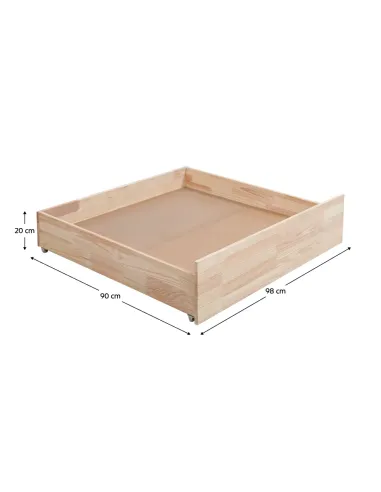 Sertar sub pat, BENY, dormitor, 98x90x20 cm, molid natural | MobilaOK
