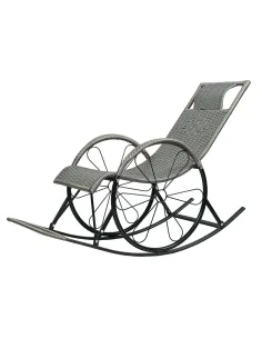 Fotoliu de balansare ROKIN, living/dormitor/terasa, 51.5x149x90 cm, ratan si metal | MobilaOK 2