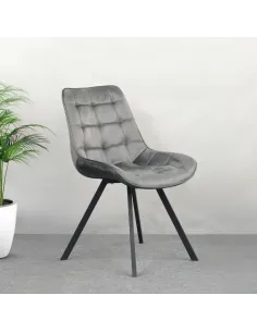 Scaun SAMIRA, sufragerie, 55x61x83 cm, Velvet și metal | MobilaOK 2