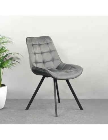 Scaun SAMIRA, sufragerie, 55x61x83 cm, Velvet și metal | MobilaOK