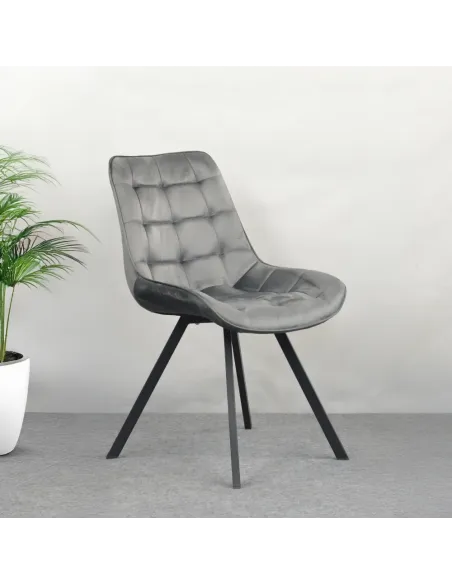 Scaun SAMIRA, sufragerie, 55x61x83 cm, Velvet și metal | MobilaOK
