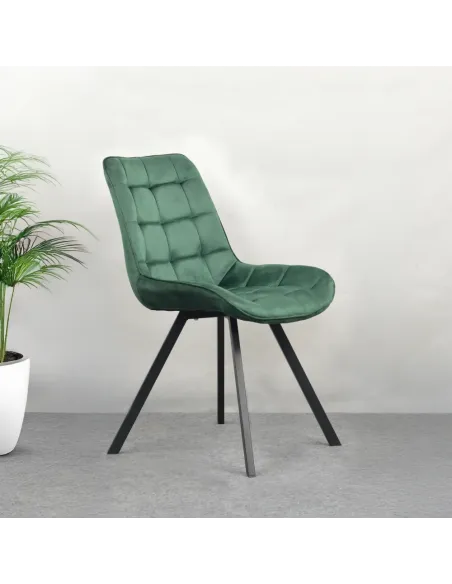 Scaun SAMIRA, dining, 55x61x83 cm, Velvet și metal | MobilaOK