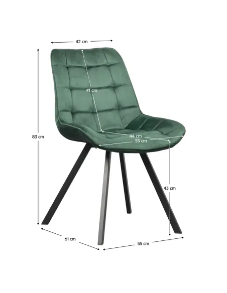Scaun SAMIRA, dining, 55x61x83 cm, Velvet și metal | MobilaOK