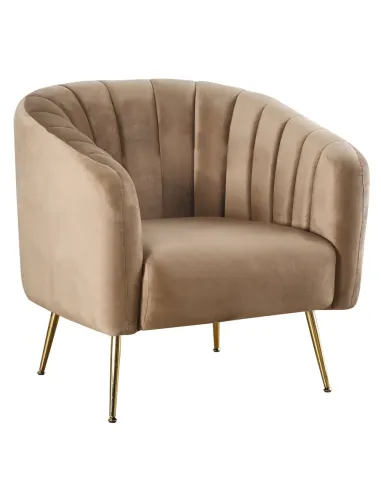 Fotoliu BAGY, Living/Dormitor/Birou, 78x78x78 cm, Velvet, Metal Crom-Auriu | MobilaOK