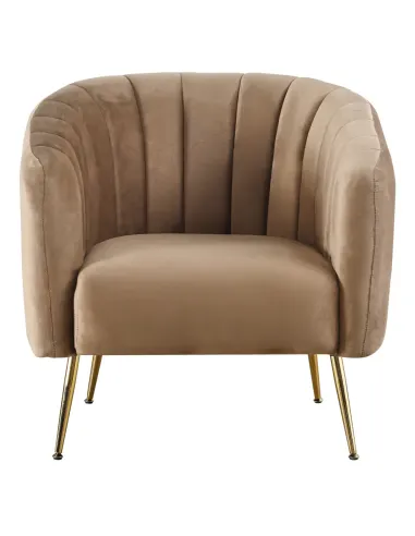 Fotoliu BAGY, Living/Dormitor/Birou, 78x78x78 cm, Velvet, Metal Crom-Auriu | MobilaOK
