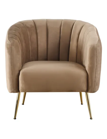 Fotoliu BAGY, Living/Dormitor/Birou, 78x78x78 cm, Velvet, Metal Crom-Auriu | MobilaOK