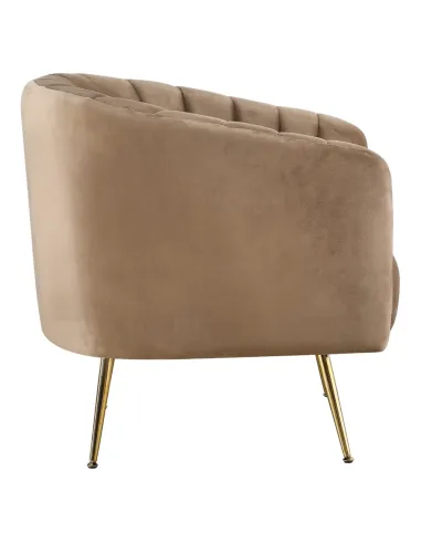 Fotoliu BAGY, Living/Dormitor/Birou, 78x78x78 cm, Velvet, Metal Crom-Auriu | MobilaOK