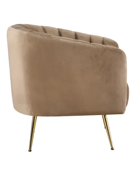 Fotoliu BAGY, Living/Dormitor/Birou, 78x78x78 cm, Velvet, Metal Crom-Auriu | MobilaOK