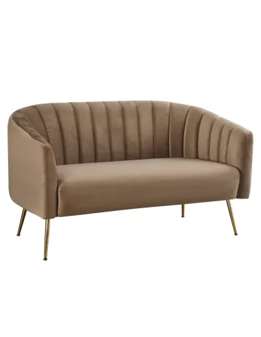 Canapea BAGY, living, 135x78x78 cm, velvet maro/gold, metal | MobilaOK