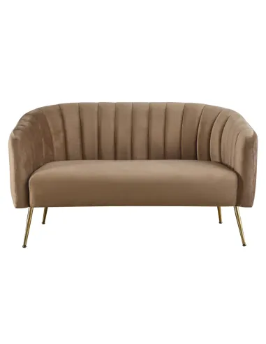 Canapea BAGY, living, 135x78x78 cm, velvet maro/gold, metal | MobilaOK