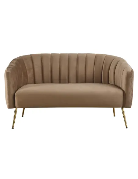 Canapea BAGY, living, 135x78x78 cm, velvet maro/gold, metal | MobilaOK