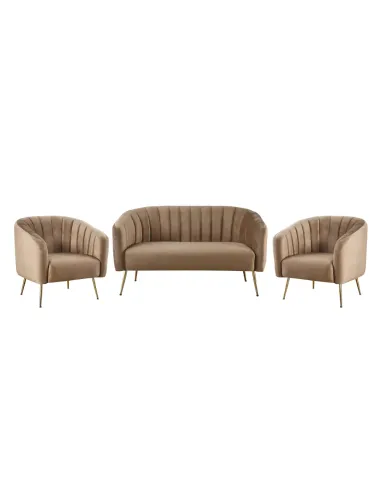Canapea BAGY, living, 135x78x78 cm, velvet maro/gold, metal | MobilaOK