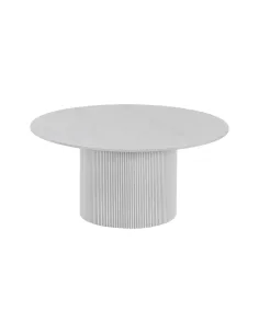 Măsuță de cafea MAHIR, living, diametru 80 cm, PAL/piatră șlefuită | MobilaOK