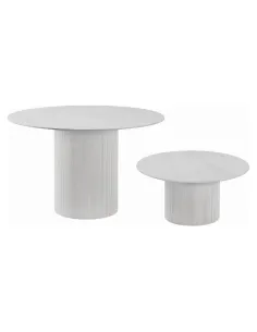 Măsuță de cafea MAHIR, living, diametru 80 cm, PAL/piatră șlefuită | MobilaOK 2