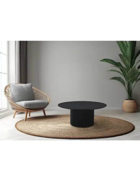 Măsuță de cafea MAHIR TYP 2 living, diametru 80 cm, MDF furniruit | MobilaOK