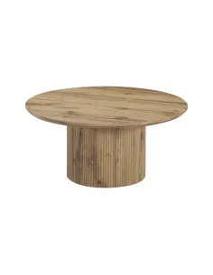 Măsuță de cafea MAHIR TYP 2 living, diametru 80 cm, MDF furniruit stejar | MobilaOK