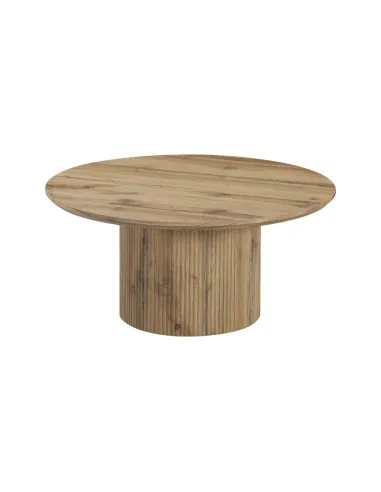 Măsuță de cafea MAHIR TYP 2 living, diametru 80 cm, MDF furniruit stejar | MobilaOK