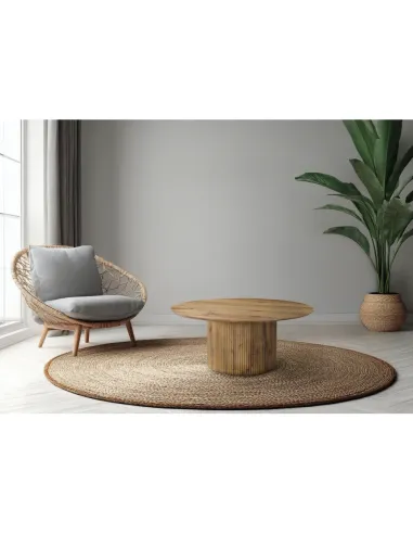 Măsuță de cafea MAHIR TYP 2 living, diametru 80 cm, MDF furniruit stejar | MobilaOK
