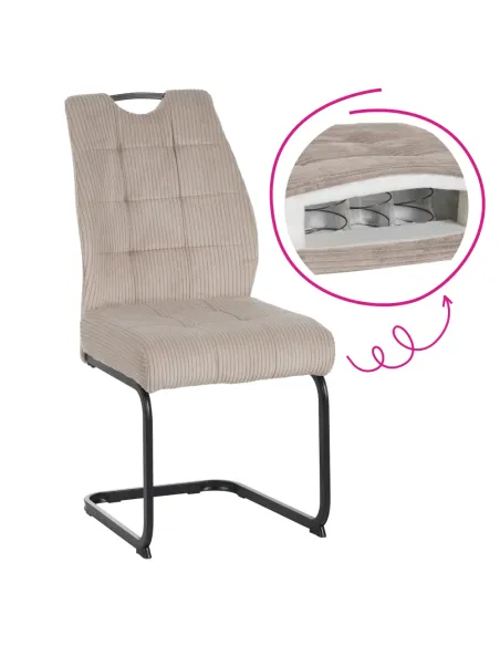 Scaun KELMA pentru living, 46x62.5x97 cm, tesatura si metal | MobilaOK
