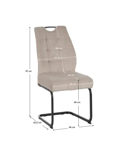 Scaun KELMA pentru living, 46x62.5x97 cm, tesatura si metal | MobilaOK