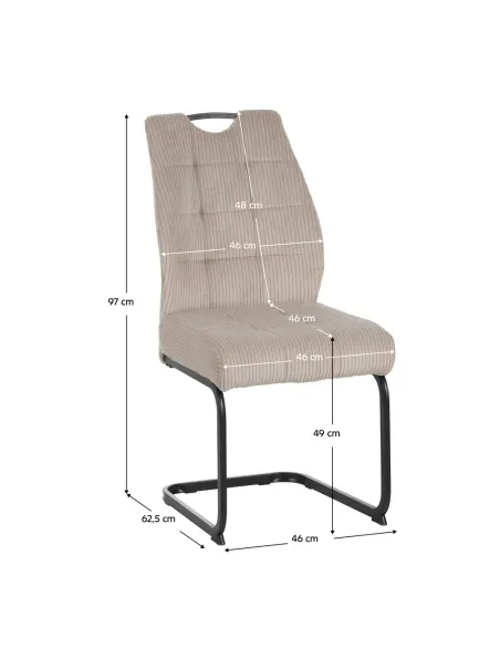 Scaun KELMA pentru living, 46x62.5x97 cm, tesatura si metal | MobilaOK