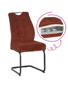 Scaun pentru sufragerie, teracota/negru, KELMA | MobilaOK
