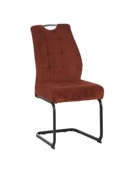 Scaun pentru sufragerie, teracota/negru, KELMA | MobilaOK