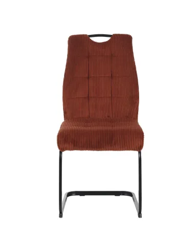 Scaun pentru sufragerie, teracota/negru, KELMA | MobilaOK