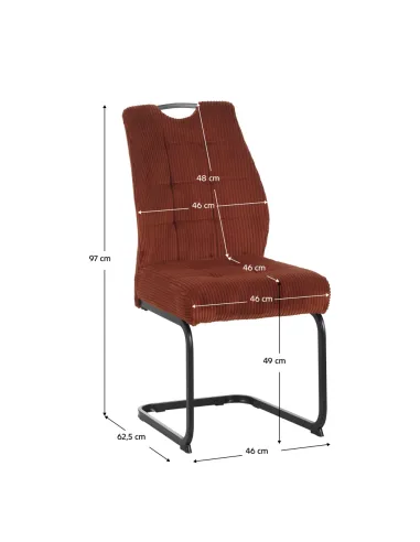 Scaun pentru sufragerie, teracota/negru, KELMA | MobilaOK