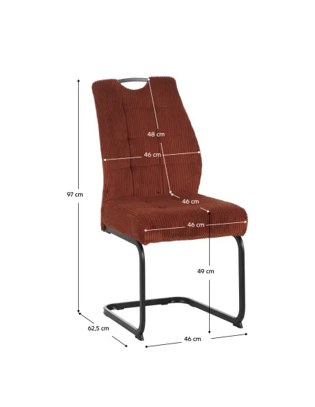 Scaun pentru sufragerie, teracota/negru, KELMA | MobilaOK