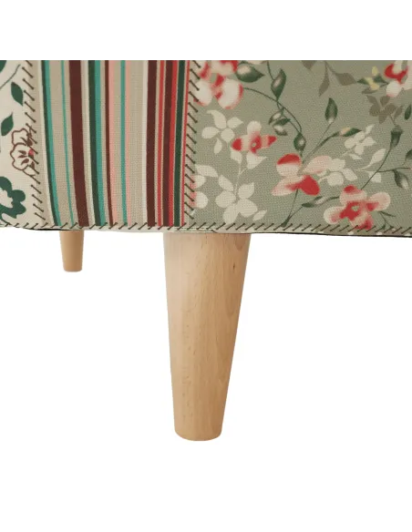 Fotoliu CHARLOT living, dormitor 86x105x82 cm, material textil patchwork, picioare lemn masiv | MobilaOK