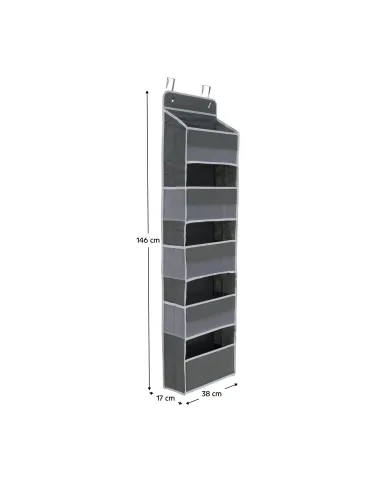 Organizator de agățat pe ușă MADON, baie/dormitor, 38x17x146 cm, Plastic | MobilaOK