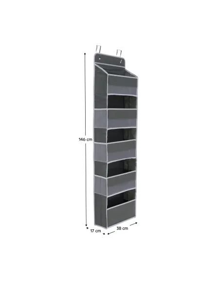 Organizator de agățat pe ușă MADON, baie/dormitor, 38x17x146 cm, Plastic | MobilaOK