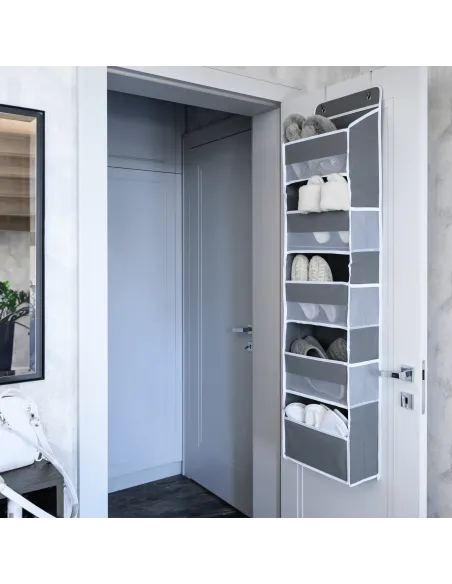 Organizator de agățat pe ușă MADON, baie/dormitor, 38x17x146 cm, Plastic | MobilaOK